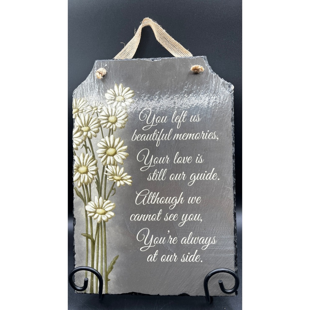 Carson Serene Slate Memorial Plaque Daisy Always At Our Side 10520 Gray 11x8"